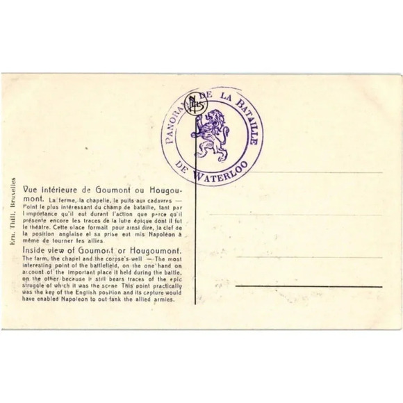 Waterloo Vue intérieure d'Hougoumont La ferme Postcard - Picture 2 of 2